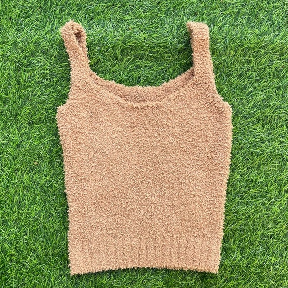 • Skims • Cozy Knit Tank Top Scoop Neck Camel Brown XXS/XS Women’s Casual - Picture 3 of 7